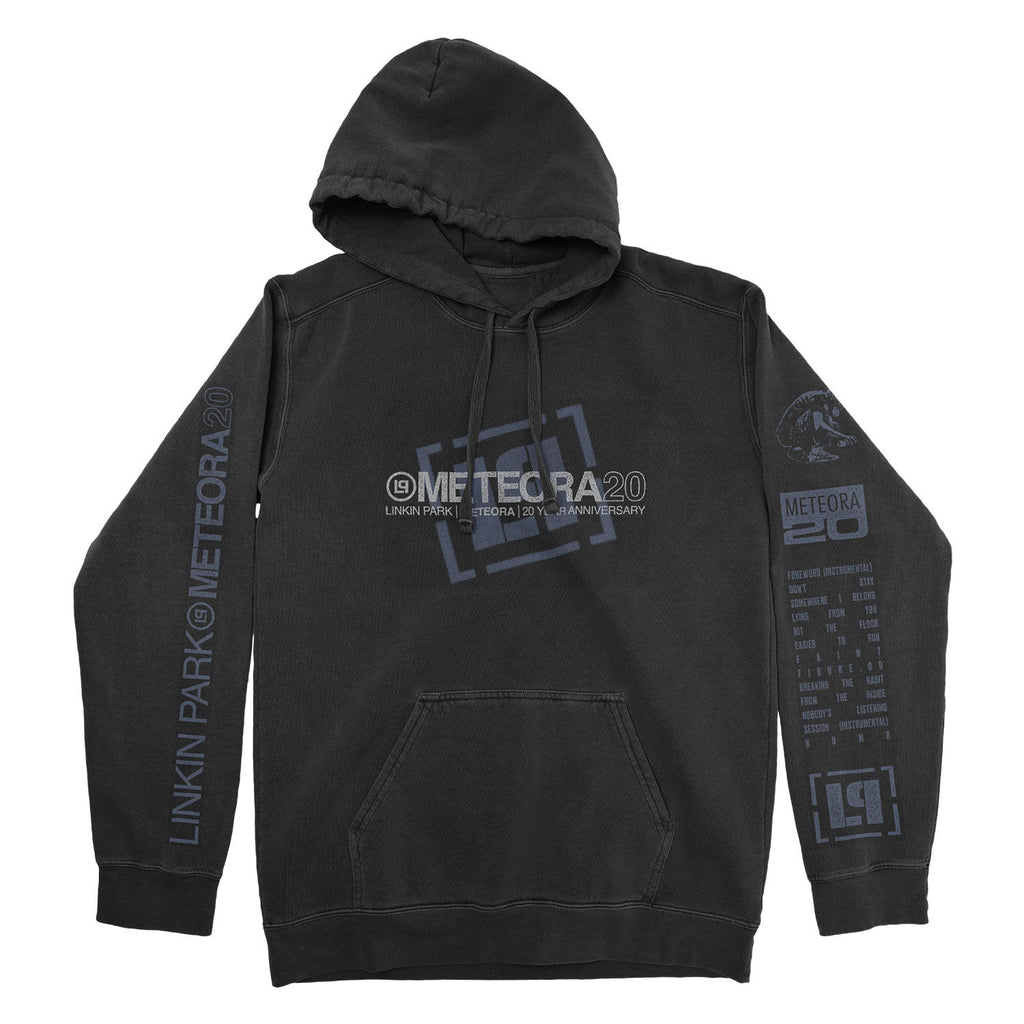 METEORA LOGO TILT WASHED BLACK HOODIE